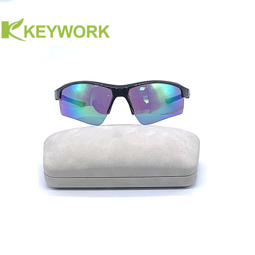 Grayish White Clamshell Metal Eyeglass Case Oversized Optical Sunglass Eyeglasses Case