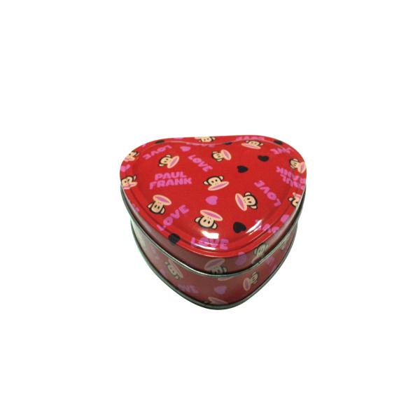 Heart Shaped Chocolate Tin Box Tinplate Containers For Food Packaging