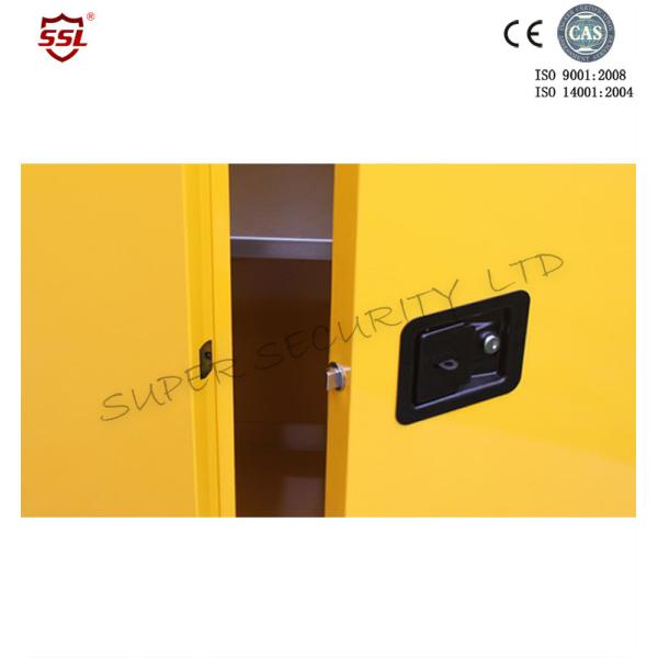 Steel Yellow Big Flammable liquid Storage Cabinet With High Gloss Surface Double Door