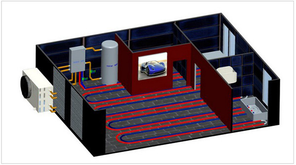 Freestanding Air Source Water Heat Pump For Private House Heating Warm Water
