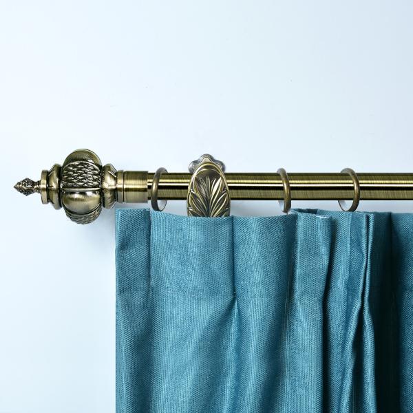 25MM Wholesale Anti-Brass Colored Curtain Rod Set Pole Classic Style Curtain Finials Accessories Metal Curtain Rods Sets