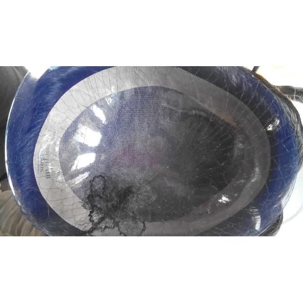 Customized Brazilian Virgin Hair Men Toupee Hairpieces Mono Base with Npu Around