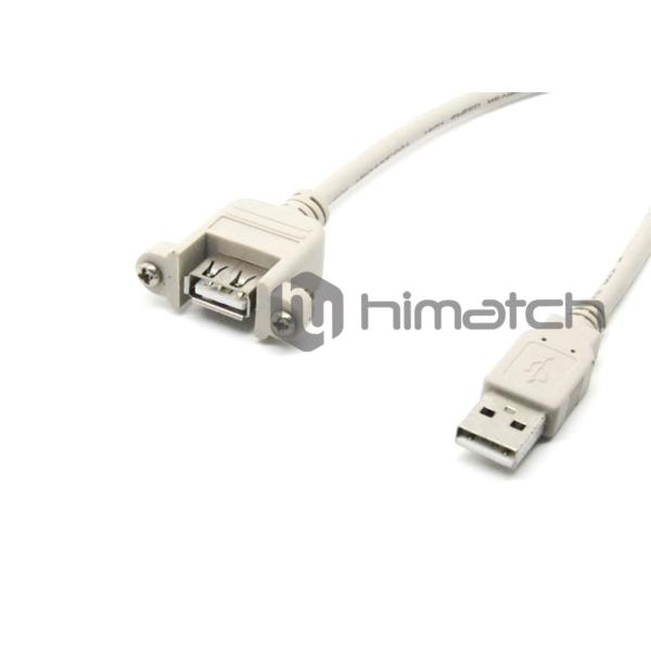 30V High Speed USB 2.0 Cable / White USB Extension Cable With Panel Mount