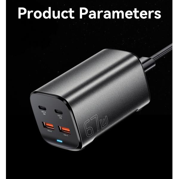 Dual USB C USB A PD GaN Chargers 67W ES-CD35 Series