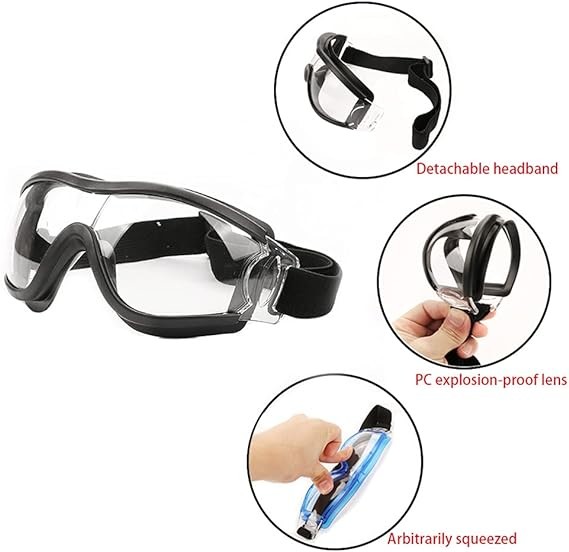 Safety Glasses,Protective Goggles Anti Fog And UV, Protection Work Goggles Seal Spectacles For DIY, Lab,Outdoor