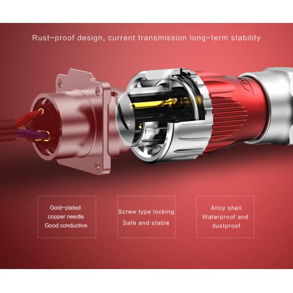 M24 Electrical 3 Pin Industrial Waterproof Power Connector IP68 Waterproof Connector