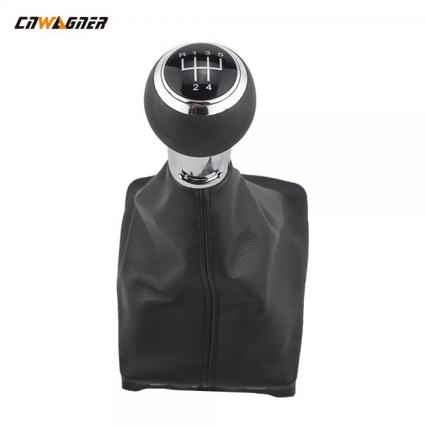 Quality Custom Car Genuine Leather Boot Manual Speed 5 Gear Stick Shift Lever Knob For Audi A3 5/6 for sale