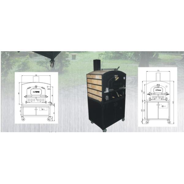 Commercial Kitchen Wood Fired Pizza Oven With Medium Gas Baking Equipment