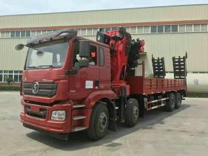 China Euro II Crane Cargo Truck SHACMAN H3000 Construction Crane Truck 8x4 340hp on sale
