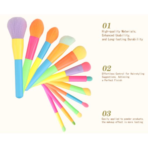 12pcs Plastic Handle Makeup Brush Set For Foundation Powder Blush Eyeshadow Brushes Nylon Hair Cosmetic Brush