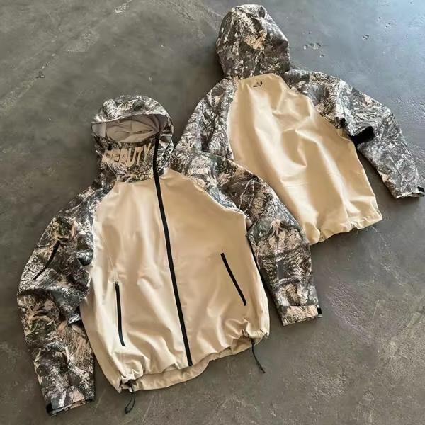 Custom Windproof Camouflage Jacket Waterproof Nylon Jackets Lightweight Coat Outdoor Nylon Windbreaker Jackets