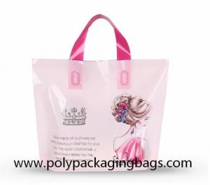 Cheap 100 Microns Plastic Shopping Bags With Soft Loop Handles wholesale