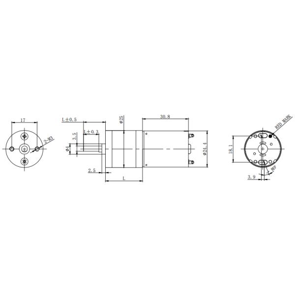 GA25-370 25mm Diameter Gear Reduction Motor DC 6V 12V For Medical Apparatus