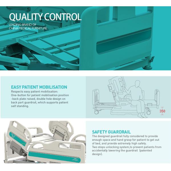 Portable Casters Metal 3 Function Folding Medical Clinic Furniture Adjustable Electric Nursing Patient Hospital Bed