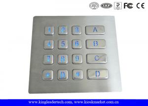 Cheap Rugged Backlit Metal Keypad With 16 Keys for Security Access Control System wholesale