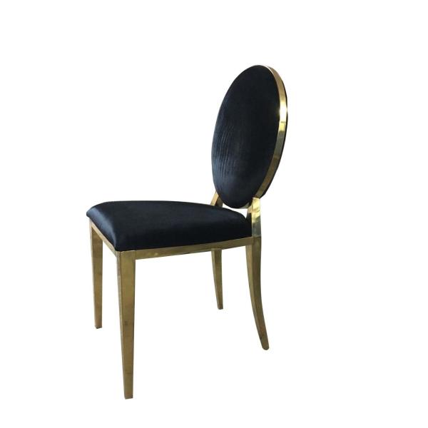 Gold Wedding Dining Chairs Stainless Steel Stackable Banquet Chair