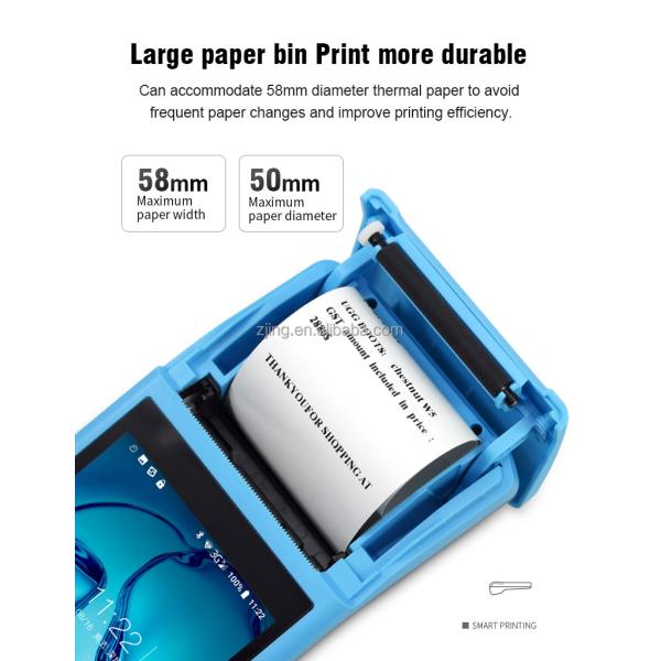 All In One PDA 5.5 inch Android Handheld Pos Thermal Printer 58mm Receipt printer