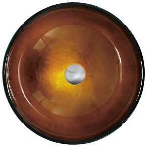 420mm Tempered Glass Sink Foil Gold Bathroom Countertop Wash Basins