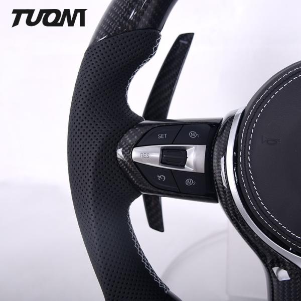 BMW Genuine Leather Carbon Fiber Steering Wheel With LED Design