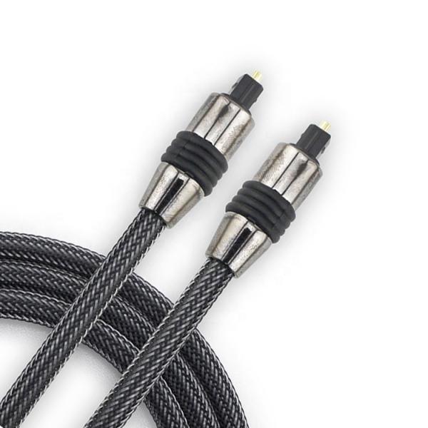High Quality Durable Braided Fiber Optic Toslink Spdif Gold Digital Audio Optical Cable