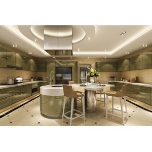 Cheap Elegant Olive Green Modern And Durable Stainless Steel Kitchen Cabinet wholesale