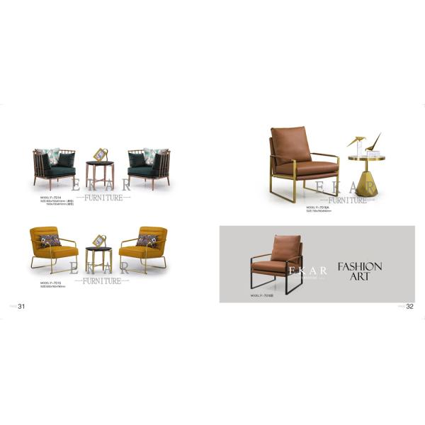 Italian Designer Modern Living Room Leisure leather Upholstered Arm Chair