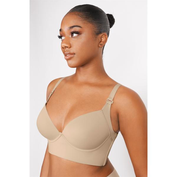 Hexin Back Fat Bra for Women Invisible Push Up Deep Cup Incorporated Bra Shapewear