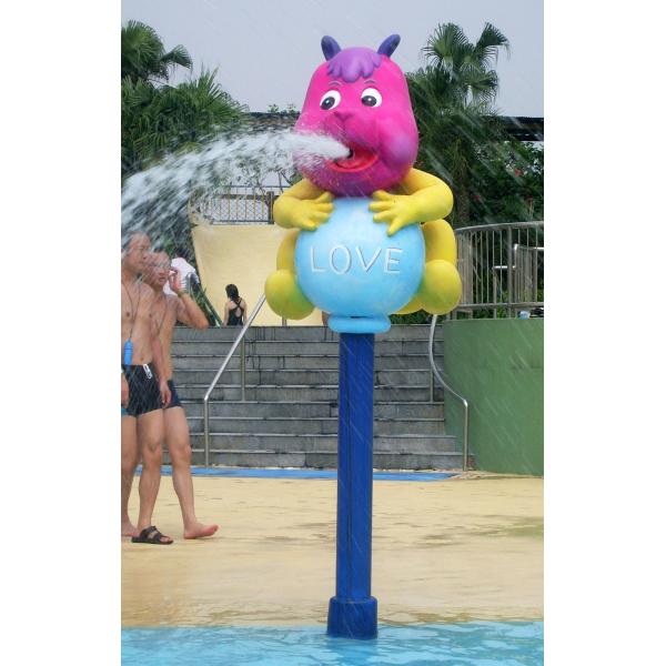 PVC Kids Recreation Spray Park Equipment / Purple Splash Park Equipment