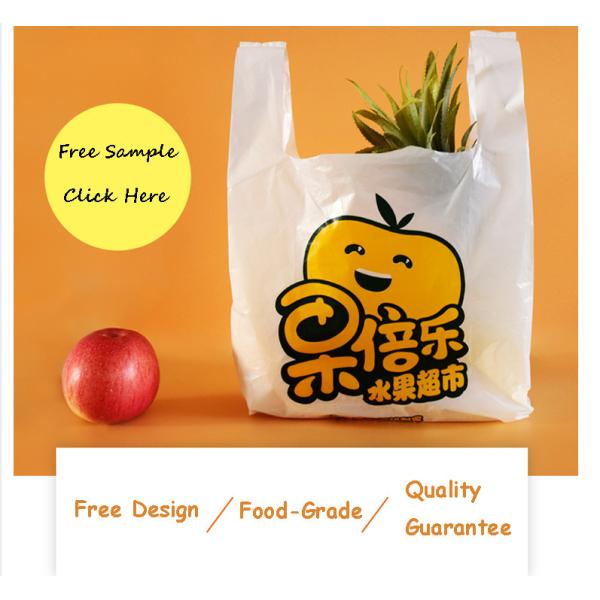 White Color Small T Shirt Bags , Plastic T Shirt Grocery Bags 10 - 25MIC Thickness