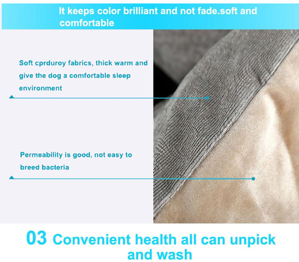 outdoor pet bed Stripes short plush pp cotton pet beds china factory