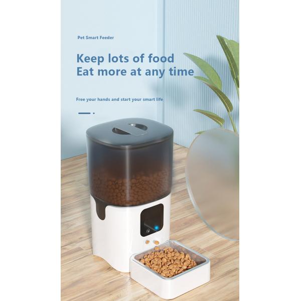 White ABS 6L Smart Cat Feeder Automatic Pet Camera Feeder For Small Animals
