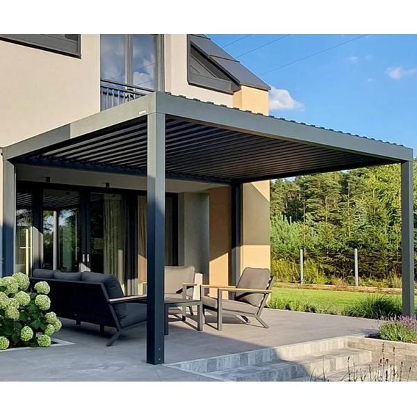 All Season Customized Roof Electric Shutter Aluminium Pergola For Garden Pavilion