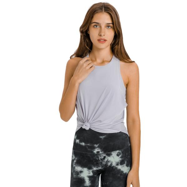 Ice Feel Yoga Lightweight Nylon Built in Bra Loose Women's Tank Tops