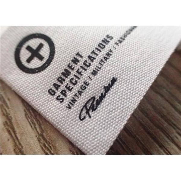Cotton Woven Clothing Labels With White Background And Printing Graphic Logo