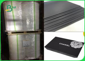 China Recycle Pulp 300 - 400gsm Good Pull Stiffness Black Hard Paperboard For Desk Calendar on sale