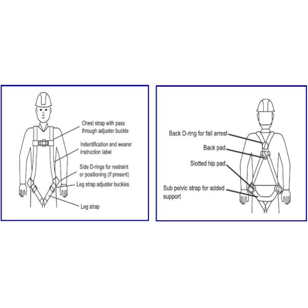 Safety Belt Full Body Safety Harness With Two Large Size Forged Hooks
