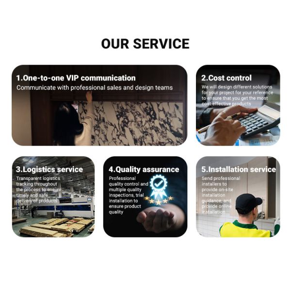 Luxury Modern Designs Home Kitchen Furniture Solid Wood Island Stainless Steel Countertop Plywood Sink Backsplash for Apartments