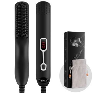 ROHS Ceramic Coated Teeth 2-In-1 Beard Straightener Brush