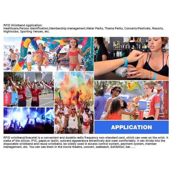 Anti Collision Silicone RFID Chip Wristband For Person Identification Membership Management