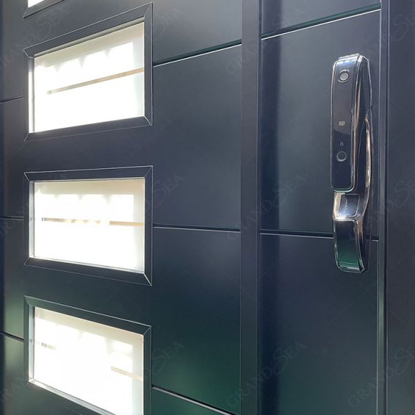 American Style Entrance Door Security Door Aluminum Glass Door