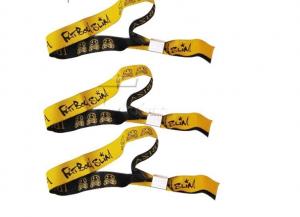 China one-time use custom slide lock wristband/fabric festival wristband/polyester wristband for on sale