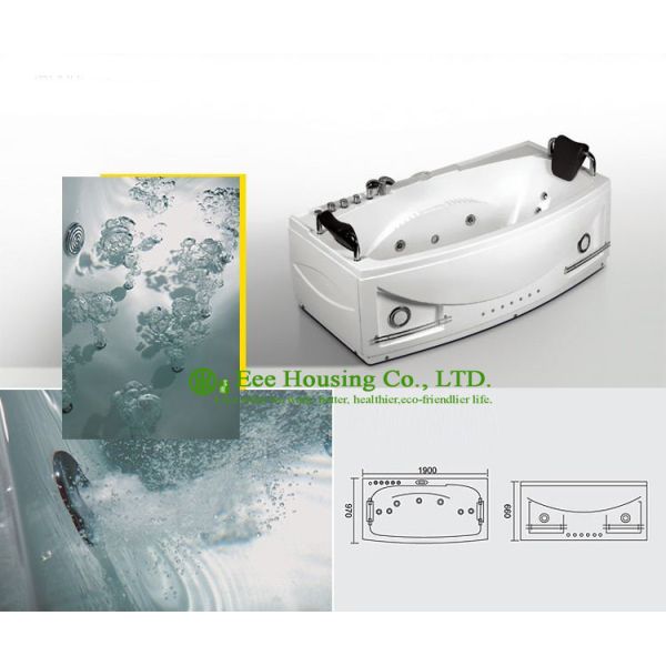 massage bathtub acrylic square outdoor bathtub with jets,free standing whirlpool Jacuzzi,small bathtub shower combos