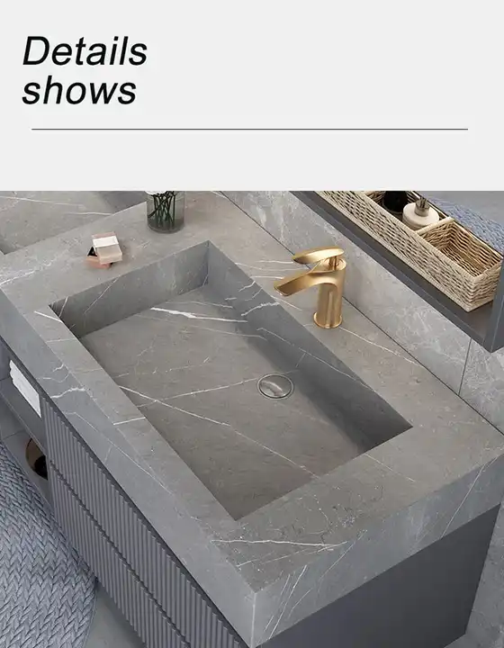 Modern Bathroom Vanity Sink Cabinet Solid Wood Furniture Double Cabinet