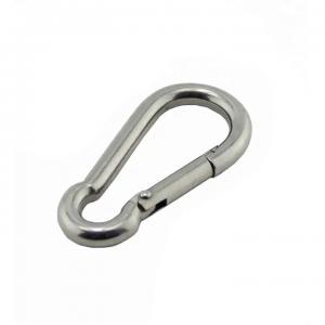 China Water Treatment 8mm Stainless 304/316 Outdoor Chain Safety Spring Clip Carabiner Snap Hook OEM on sale