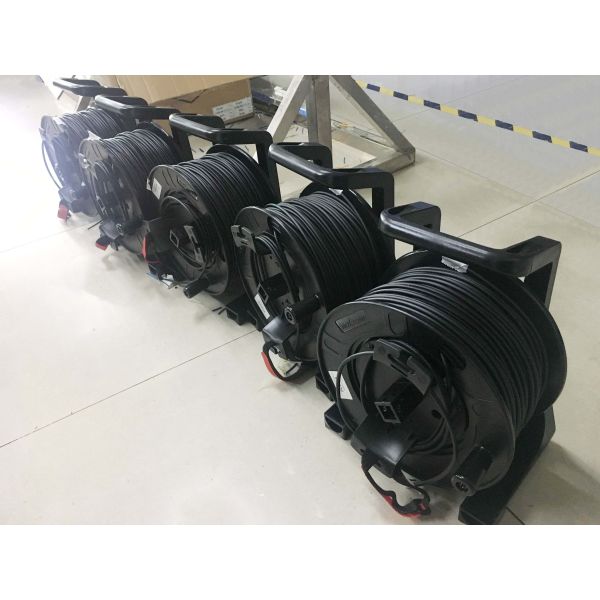 Rooling Car Drum Field Fiber Optic Patch Cord Cable Reel 7.0mm TPU LSZH 2 Core 4 Fiber