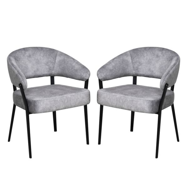 Luxurious Leather Upholstered Dining Armchair Customized 590*550*730mm