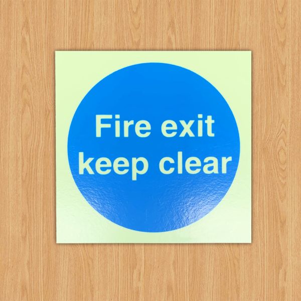OEM Photoluminescent Fire Signs Self Luminescent Exit Signs For Fire Door Keep Shut
