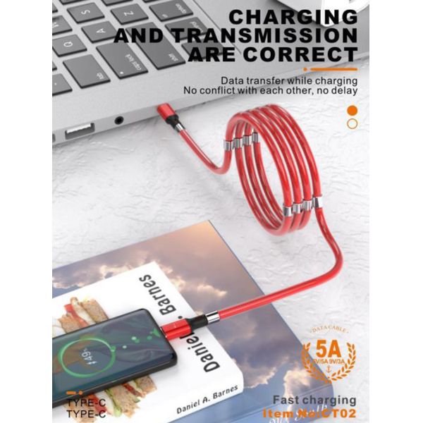 Fast 5A USB2.0 Magnetic Charging Cable For IPhone Micro Type C