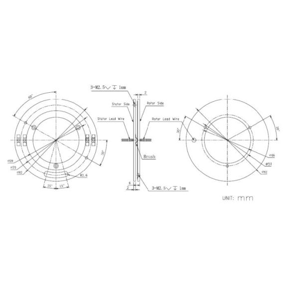 Rail System Pancake Slip Ring , Separate Slip Ring 6mm Slim Thickness