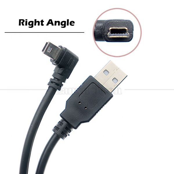 1m 2m 3m 5m 90 Degree L Shape Right Left Angle USB 2.0 A Male to Mini B 5 Pin USB Data Charging Cable for MP3 Camera